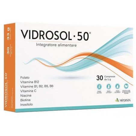 Vidrosol 50 Integratore Multivitaminico Stanchezza 30 Compresse Medisin - 1 Vidrosol 50 Integratore Multivitaminico Stanchezza 30 Compresse Medisin - 1