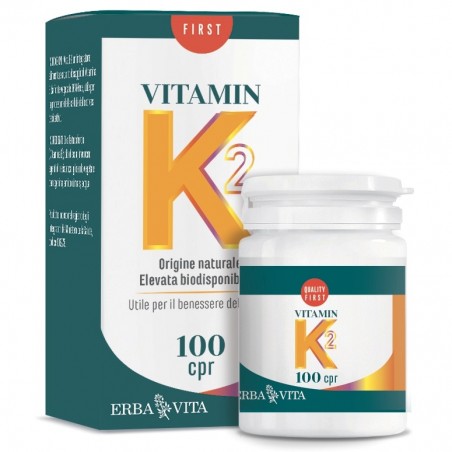 Erba Vita Vitamin K2 Integratore Ossa e Coagulazione 100 Compresse Erba Vita - 1 Erba Vita Vitamin K2 Integratore Ossa e Coagulazione 100 Compresse Erba Vita - 1