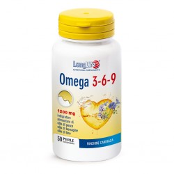 Longlife Omega 3-6-9 Integratore Alimentare Funzione Cardiaca 1200 mg 50 Perle - Integratori - 900178310 - Longlife - € 21,53