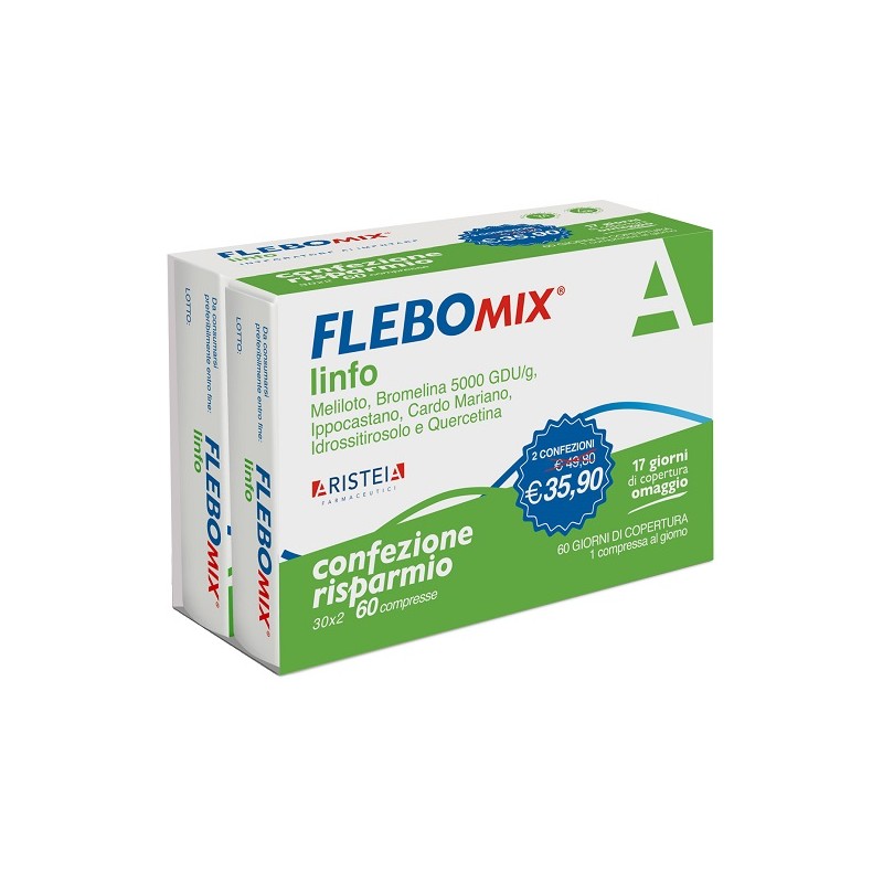 Aristeia Farmaceutici Flebomix Linfo Bipack 30 + 30 Compresse Aristeia Farmaceutici - 1