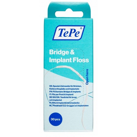 Tepe Prodotti Ig. Orale Tepe Filo Ponti & Impianti Tepe Bridge & Implant Floss 30 Pezzi Tepe Prodotti Ig. Orale - 1 Tepe Prodotti Ig. Orale Tepe Filo Ponti & Impianti Tepe Bridge & Implant Floss 30 Pezzi Tepe Prodotti Ig. Orale - 1