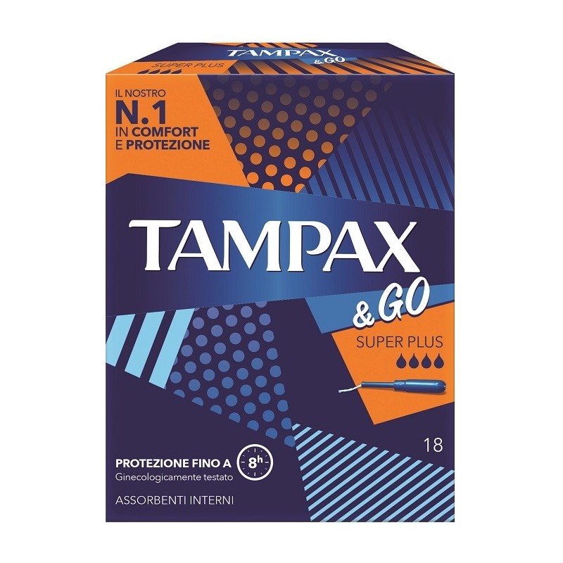 Tampax & Go Assorbente Interno Super Plus 18 Pezzi - Assorbenti - 978847186 - Tampax - € 4,42