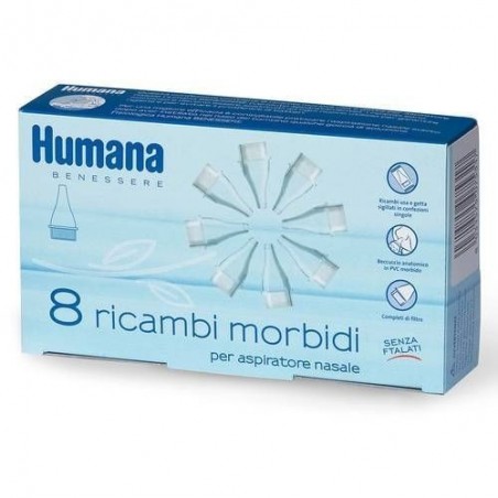 SET RICAMBI MORBIDI PER ASPIRATORE NASALE HUMANA 8 PEZZI Humana - 1 SET RICAMBI MORBIDI PER ASPIRATORE NASALE HUMANA 8 PEZZI Humana - 1