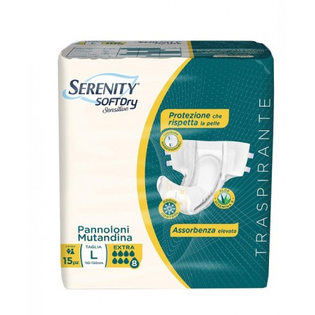 PANNOLONE MUTANDINA SERENITY SD SENSITIVE EXTRA L 15 PEZZI Serenity - 1 PANNOLONE MUTANDINA SERENITY SD SENSITIVE EXTRA L 15 PEZZI Serenity - 1