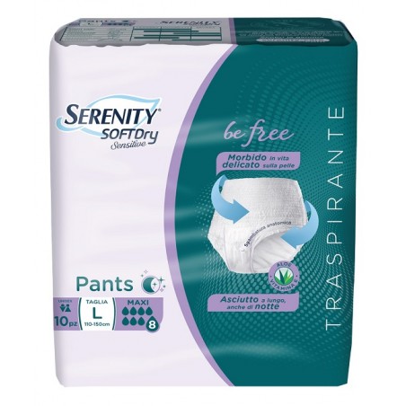 SERENITY PANTS SD SENSITIVE BE FREE MAXI L 10 PEZZI Serenity - 1 SERENITY PANTS SD SENSITIVE BE FREE MAXI L 10 PEZZI Serenity - 1