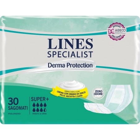 PANNOLONE PER INCONTINENZA LINES SPECIALIST DERMA SAGOMATO SUPER+ 30 PEZZI Fater - 1 PANNOLONE PER INCONTINENZA LINES SPECIALIST DERMA SAGOMATO SUPER+ 30 PEZZI Fater - 1
