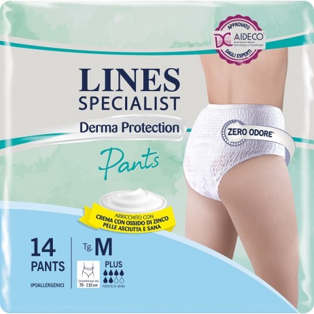 PANNOLONE PER INCONTINENZA LINES SPECIALIST DERMA PANTS PLUSM 14 PEZZI Fater - 1 PANNOLONE PER INCONTINENZA LINES SPECIALIST DERMA PANTS PLUSM 14 PEZZI Fater - 1