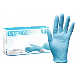 GUANTI NITRILE AZZURRO SENZA POLVERE S 100 PEZZI  - 1