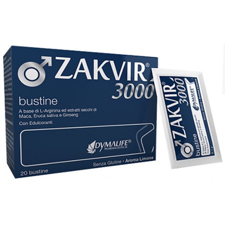 ZAKVIR 3000 20 BUSTINE 122 G Dymalife Pharmaceutical - 1 ZAKVIR 3000 20 BUSTINE 122 G Dymalife Pharmaceutical - 1