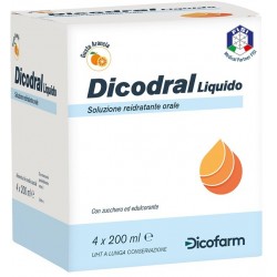 Dicodral Liquido Soluzione Reidratante per Diarrea 4x200 Ml - Vitamine e sali minerali - 942138886 - Dicofarm - € 7,76