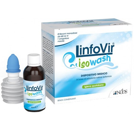 Soluzione Salina Isotonica Linfovir Isowash 8 Flaconi Da 60 Ml Noos - 1 Soluzione Salina Isotonica Linfovir Isowash 8 Flaconi Da 60 Ml Noos - 1