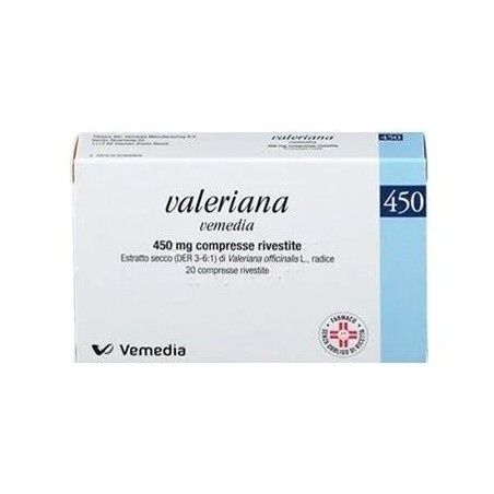 Vemedia Manufacturing B. V. Valeriana Vemedia 450 Mg Compresse Rivestite - Farmaci per disturbi del sonno - 044717027 - Vemed...