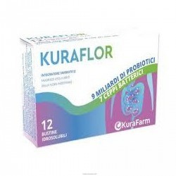 Kuraflor Per L'Equilibrio Della Flora Intestinale 12 Bustine - Integratori per regolarità intestinale e stitichezza - 9805166...