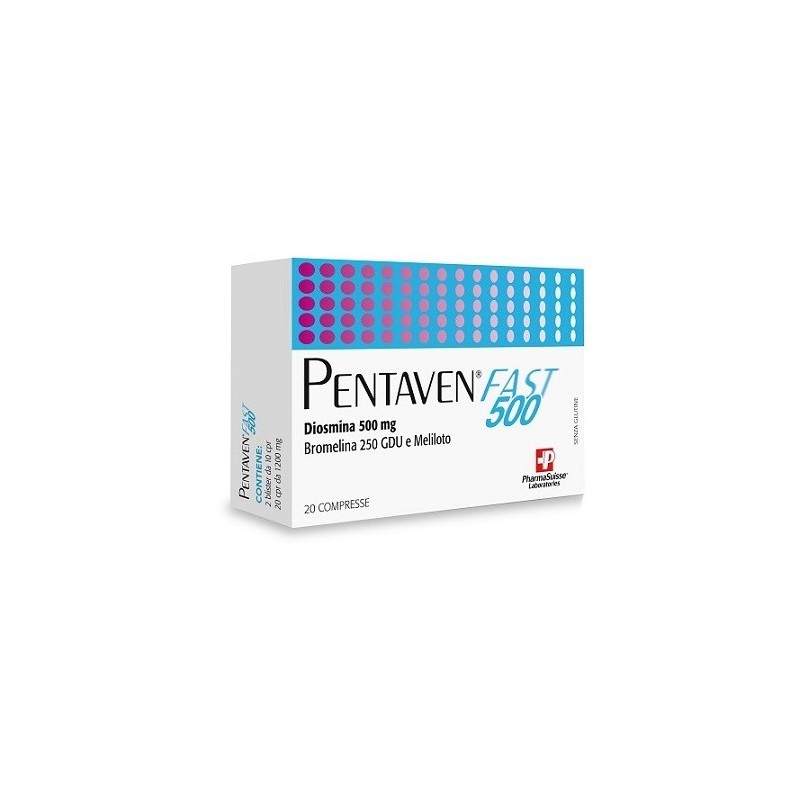 Pharmasuisse Laboratories Pentaven Fast 500 20 Compresse - Circolazione e pressione sanguigna - 926671785 - Pharmasuisse Labo...