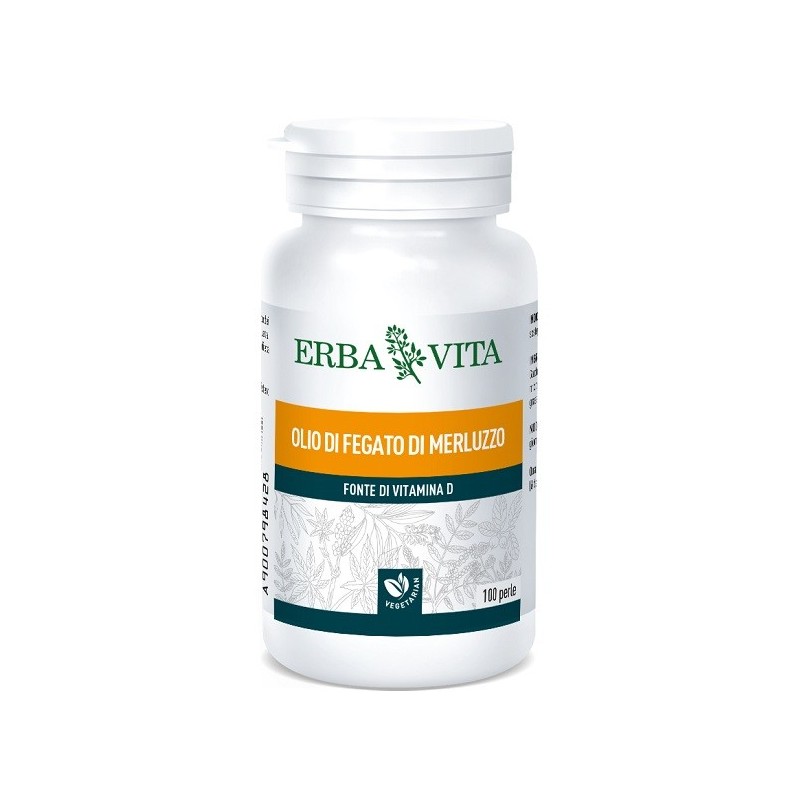 Erba Vita Group Olio Fegato Merluzzo 100 Perle 453 Mg - Integratori per dolori e infiammazioni - 906114297 - Erba Vita - € 12,38