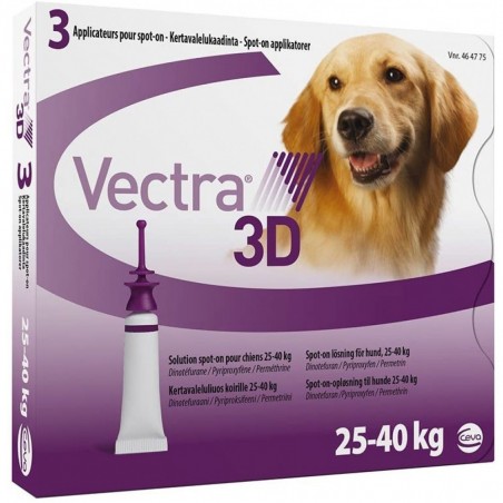 Vectra 3D Spot-On Per cani Da 25 a 40 Kg - 3 Pipette Vectra - 1 Vectra 3D Spot-On Per cani Da 25 a 40 Kg - 3 Pipette Vectra - 1