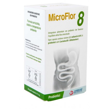Cemon Microflor 8 60 Capsule Vegetali No Frigo Cemon - 1 Cemon Microflor 8 60 Capsule Vegetali No Frigo Cemon - 1