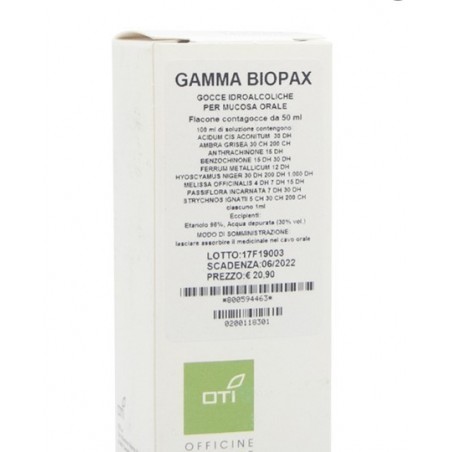 GAMMA BIOPAX COMPOSTO GOCCE 50 ML SOLUZIONE IDROALCOLICA Oti - 1 GAMMA BIOPAX COMPOSTO GOCCE 50 ML SOLUZIONE IDROALCOLICA Oti - 1