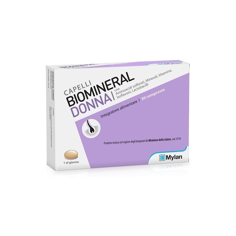 Biomineral Donna Integratore Per i Capelli 30 Compresse - Integratori per pelle, capelli e unghie - 900122767 - Biomineral - ...