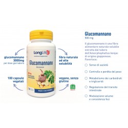 Longlife Glucomannano Perdita Peso e Regolarità Intestinale 100 capsule Longlife - 2
