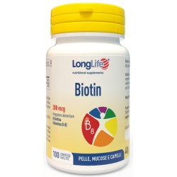 Longlife Biotin Integratore Pelle Capelli Unghie 100 compresse Longlife - 1