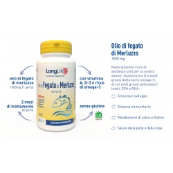Longlife Olio Fegato Merluzzo Omega 3 Vitamine A D 60 perle Longlife - 3