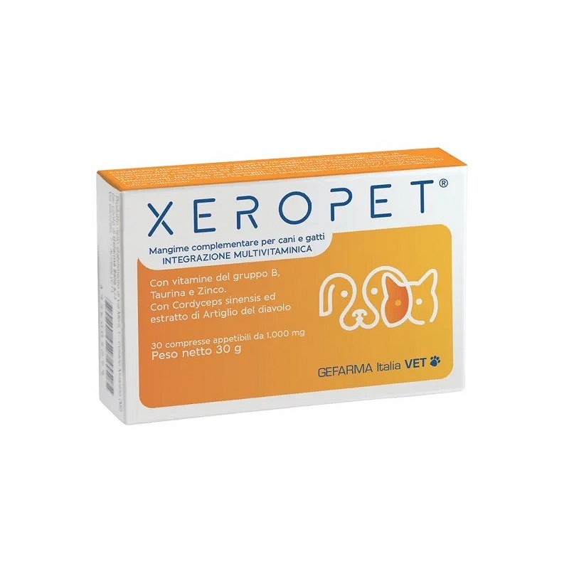 Xeropet Multivitaminico per cani e gatti supporto vitale 30 compresse Gefarma Italia - 1