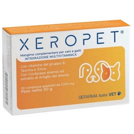 Xeropet Multivitaminico per cani e gatti supporto vitale 30 compresse Gefarma Italia - 1 Xeropet Multivitaminico per cani e gatti supporto vitale 30 compresse Gefarma Italia - 1