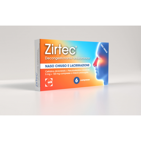 Zirtec Decong Ant 6 Compresse 5+120mg Ucb Pharma - 1 Zirtec Decong Ant 6 Compresse 5+120mg Ucb Pharma - 1