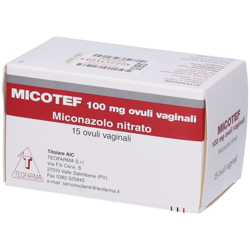 Micotef Ovuli Vaginali Per Micosi Con Miconazolo 15 Ovuli Micotef - 2