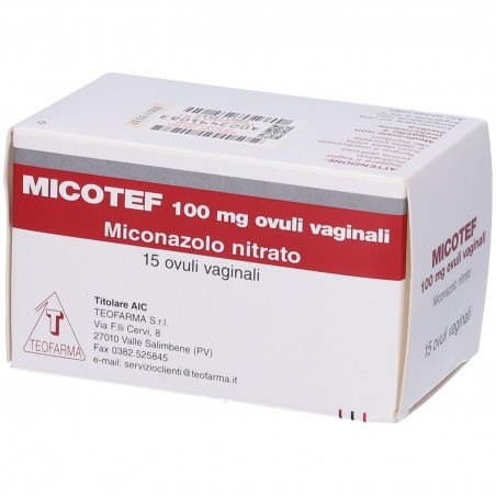Micotef Ovuli Vaginali Per Micosi Con Miconazolo 15 Ovuli Micotef - 2 Micotef Ovuli Vaginali Per Micosi Con Miconazolo 15 Ovuli Micotef - 2