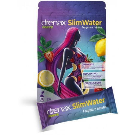 Drenax Forte Slim Water Fragola E Limone 24 Bustine Granulati Effervescenti Paladin Pharma - 1 Drenax Forte Slim Water Fragola E Limone 24 Bustine Granulati Effervescenti Paladin Pharma - 1