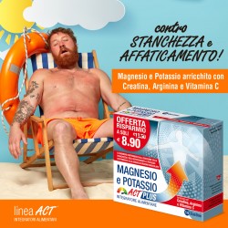 Magnesio e Potassio Act Plus Integratore Energetico Immuno 14 bustine Linea Act - 3