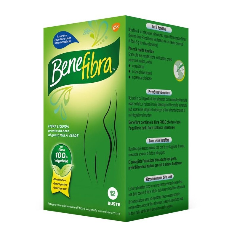 Benefibra Liquida Integratore Gusto Mela 12 Buste - Integratori per regolarità intestinale e stitichezza - 901481844 - Benefi...