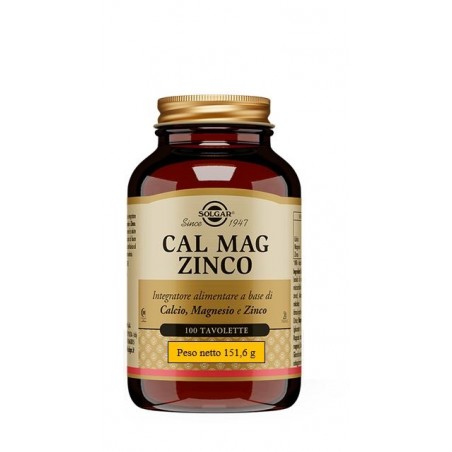 Cal Mag Zinco 100 Tavolette Solgar - 1 Cal Mag Zinco 100 Tavolette Solgar - 1
