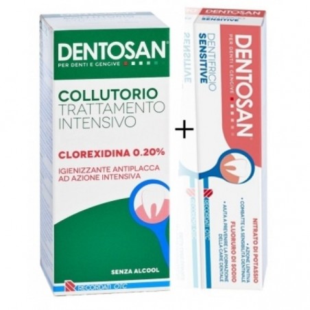 Dentosan Collutorio Intensivo 200 Ml + Dentifricio Sensitive 75 Ml - Collutori - 982461105 - Dentosan - € 6,90