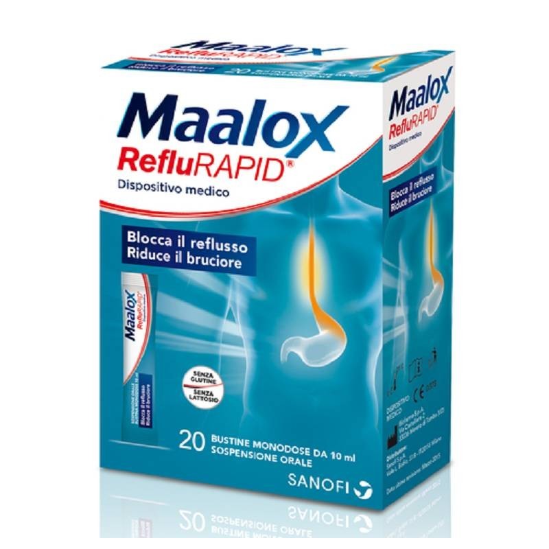 Maalox Reflurapid Sospensione Orale 20 Bustine - Integratori - 934480195 - Maalox - € 7,95
