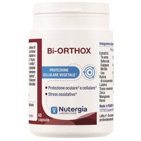 Bi Orthox Antiossidante Vista E Benessere Cellulare 60 capsule Laboratori Nutergia - 1 Bi Orthox Antiossidante Vista E Benessere Cellulare 60 capsule Laboratori Nutergia - 1