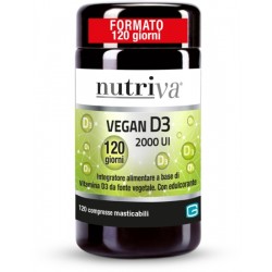 Nutriva Vegan D3 Vitamina D Vegetale 2000 UI 120 compresse Nutriva - 2