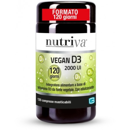 Nutriva Vegan D3 Vitamina D Vegetale 2000 UI 120 compresse Nutriva - 2 Nutriva Vegan D3 Vitamina D Vegetale 2000 UI 120 compresse Nutriva - 2