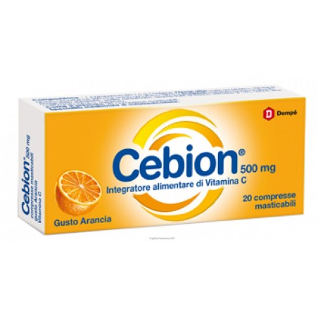 Cebion Masticabile Arancia Vitamina C 500 Mg 20 Compresse - Vitamine e sali minerali - 971141193 - Cebion - € 8,11