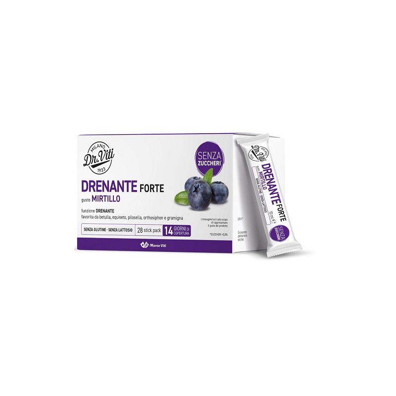 Dr Viti Drenante Forte Mirtillo 28 Stick Pack Senza Zuccheri Marco Viti - 1