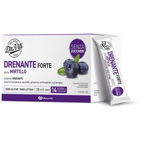 Dr Viti Drenante Forte Mirtillo 28 Stick Pack Senza Zuccheri Marco Viti - 1 Dr Viti Drenante Forte Mirtillo 28 Stick Pack Senza Zuccheri Marco Viti - 1