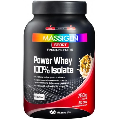 Massigen Sport Power Whey 100% Isolate Crescita Muscolare 750g Massigen - 2 Massigen Sport Power Whey 100% Isolate Crescita Muscolare 750g Massigen - 2