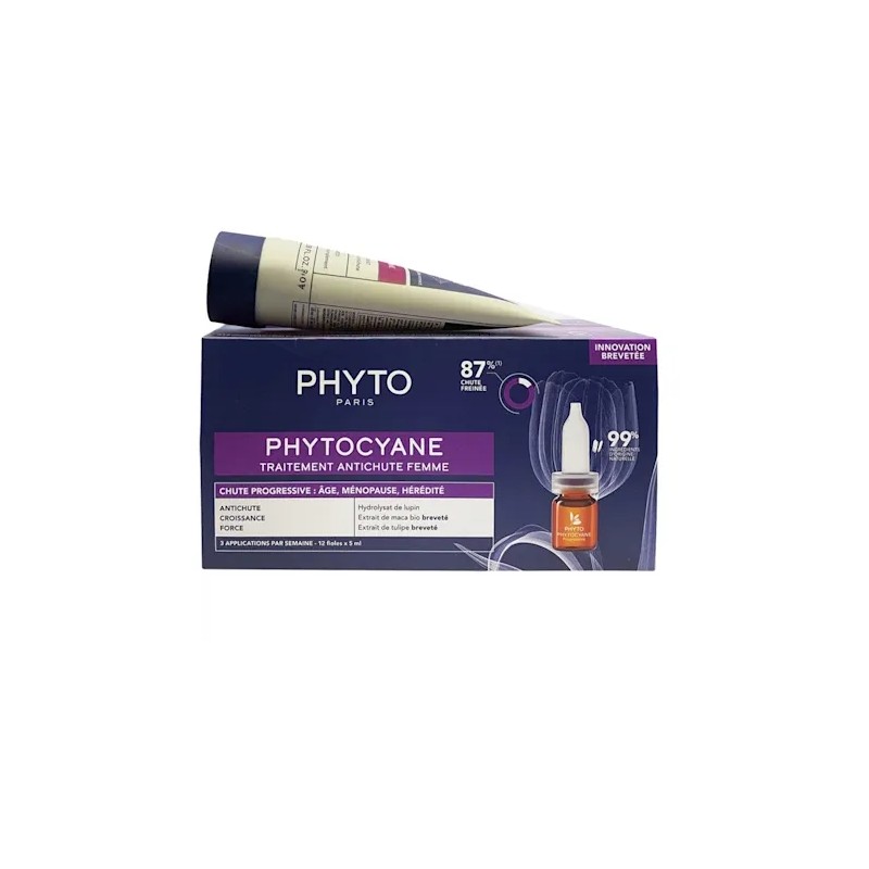 Phyto Phytocyane Kit Donna Caduta Progressiva Anticaduta 12 fiale + Shampoo 100 ml Phyto - 1