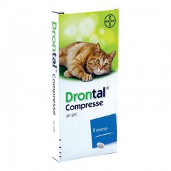 Drontal Farmaco Per Gatti Antielmintico 230 Mg + 20 Mg 8 Compresse - Prodotti per cani e gatti - 100315047 - Drontal