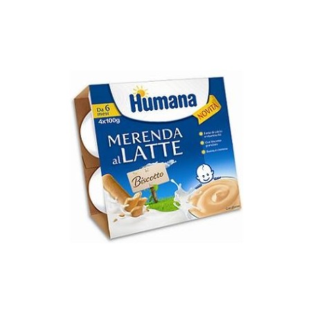 Humana Italia Humana Merenda Gusto Biscotto 4 X 100 G - Alimentazione e integratori - 933799975 - Humana - € 2,86
