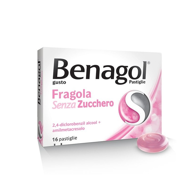 Benagol Gusto Fragola Senza Zucchero 16 Pastiglie - Farmaci per mal di gola - 016242190 - Benagol - € 5,37
