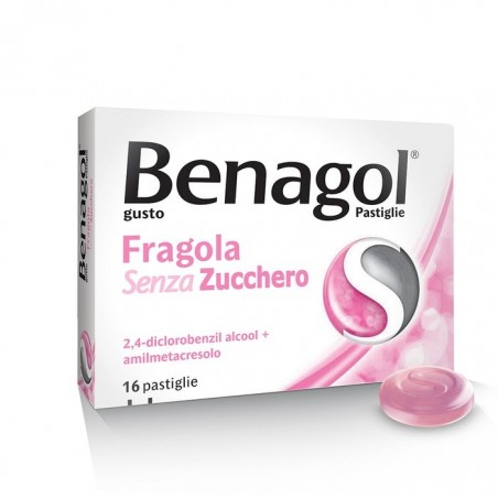 Benagol Gusto Fragola Senza Zucchero 16 Pastiglie - Farmaci per mal di gola - 016242190 - Benagol - € 5,37