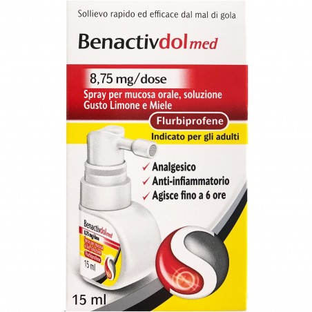Benactivdol Med 8,75 Mg/dose Spray Per Mal di Gola 15 Ml - Farmaci per mal di gola - 048231017 - Benactiv - € 8,57